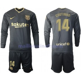 Maillot de Foot FC Barcelone Philippe Coutinho 14 Extérieur 2020-21 Manches Longues - Enfant